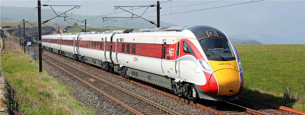 LNER Azuma train at Rail Live 2019 LNER Azuma train